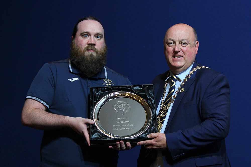 Vale of Leven Football & Athletic Club, who celebrated their 150th Anniversary as a Football Club presented a silver salver