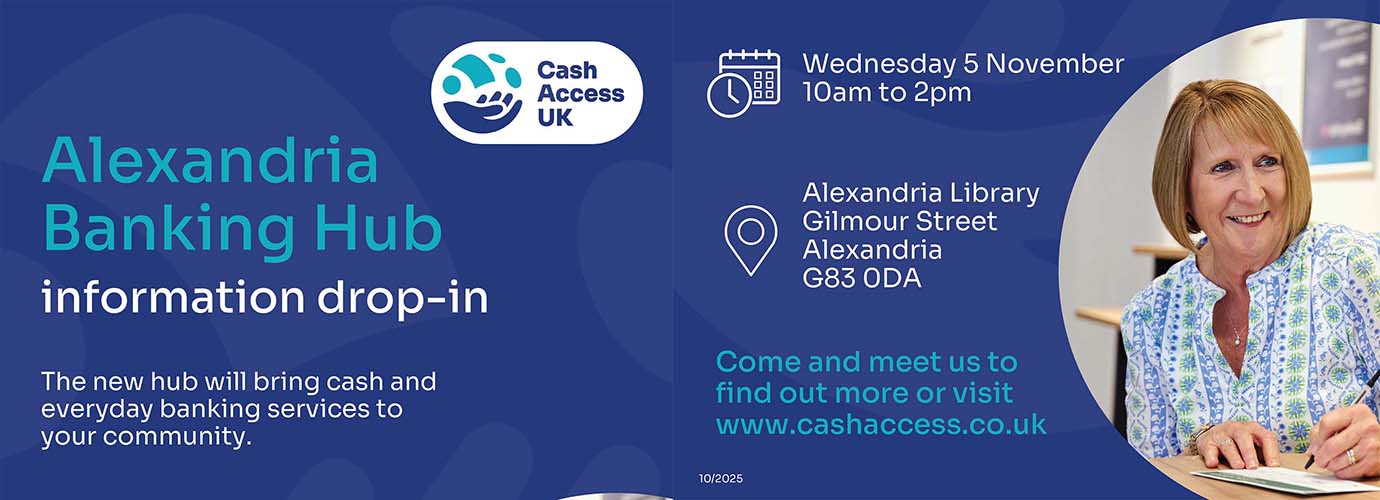 Information about a drop-in community day for the new Alexandria Banking Hub: Wednesday 5th November 2025 Information about a drop-in community day for the new Alexandria Banking Hub: Wednesday 5th November 2025